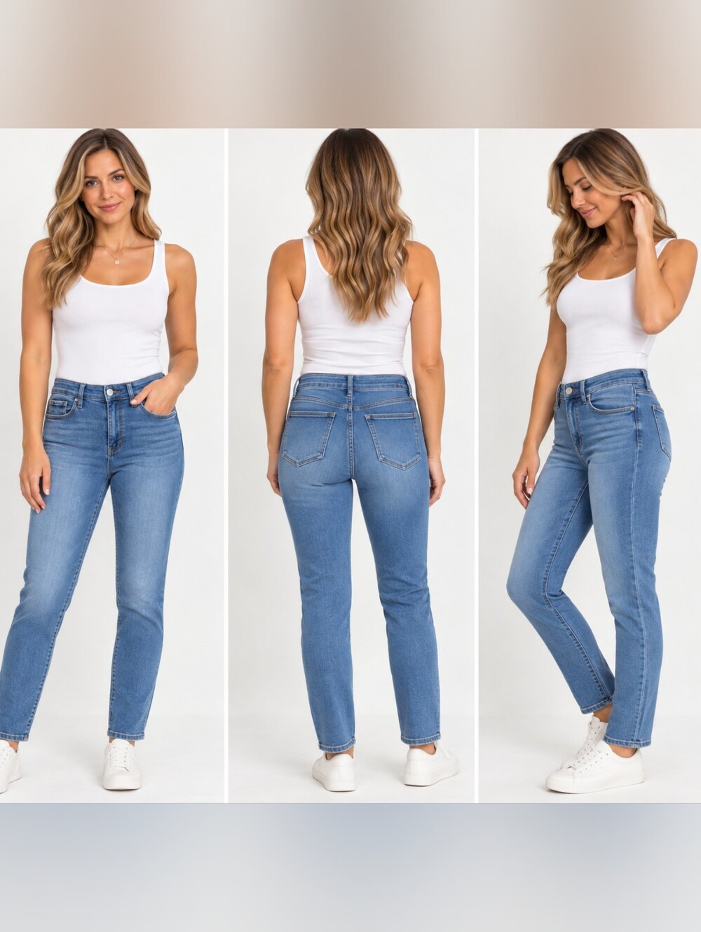 Judy Blue Mid-Rise Slim Fit Ankle Jeans Light Blue Sz 7/28